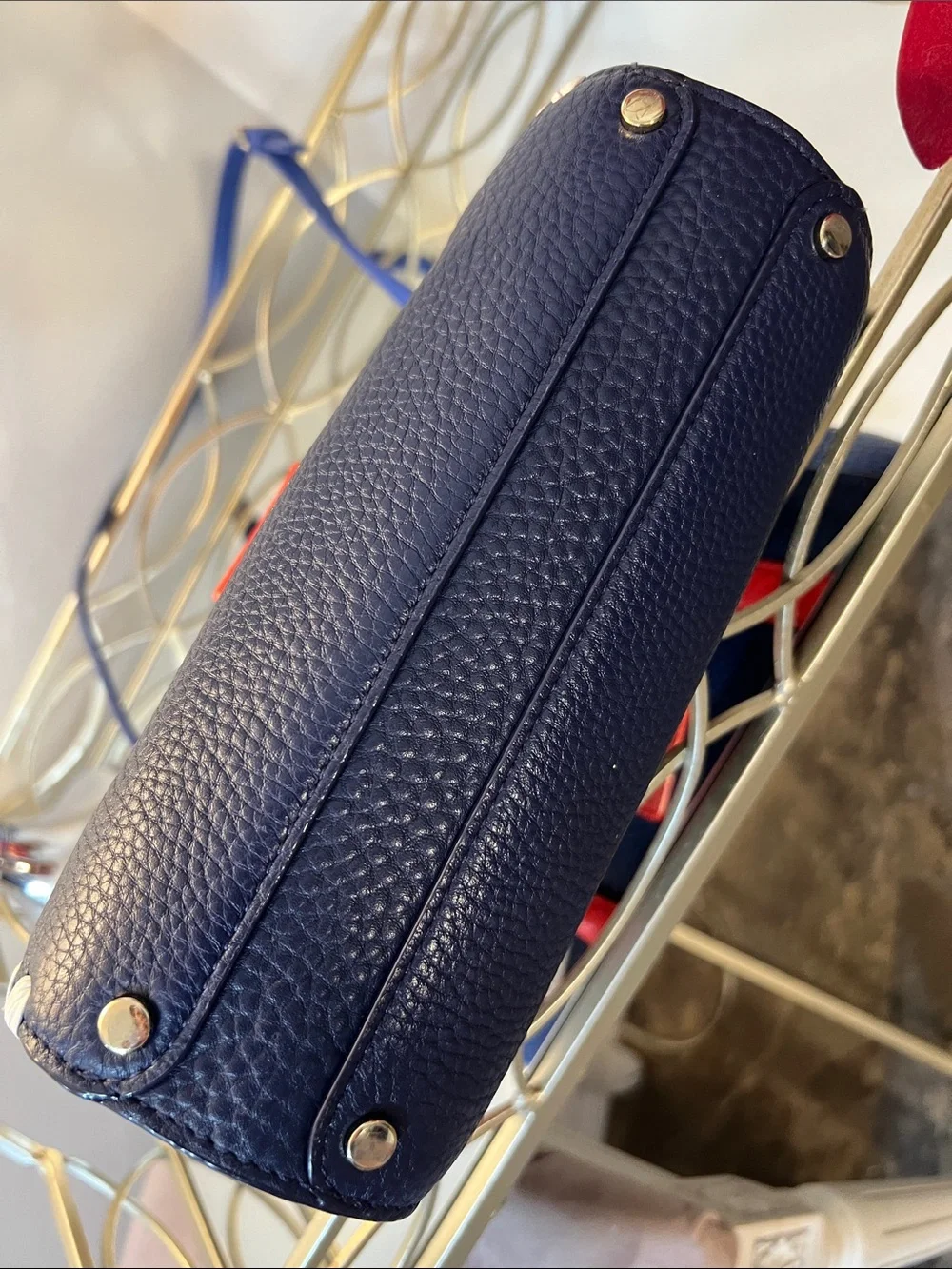Kate Spade Colorblock Leather Satchel Crossbody Bag Whipstitch Navy Red Blue NWT
